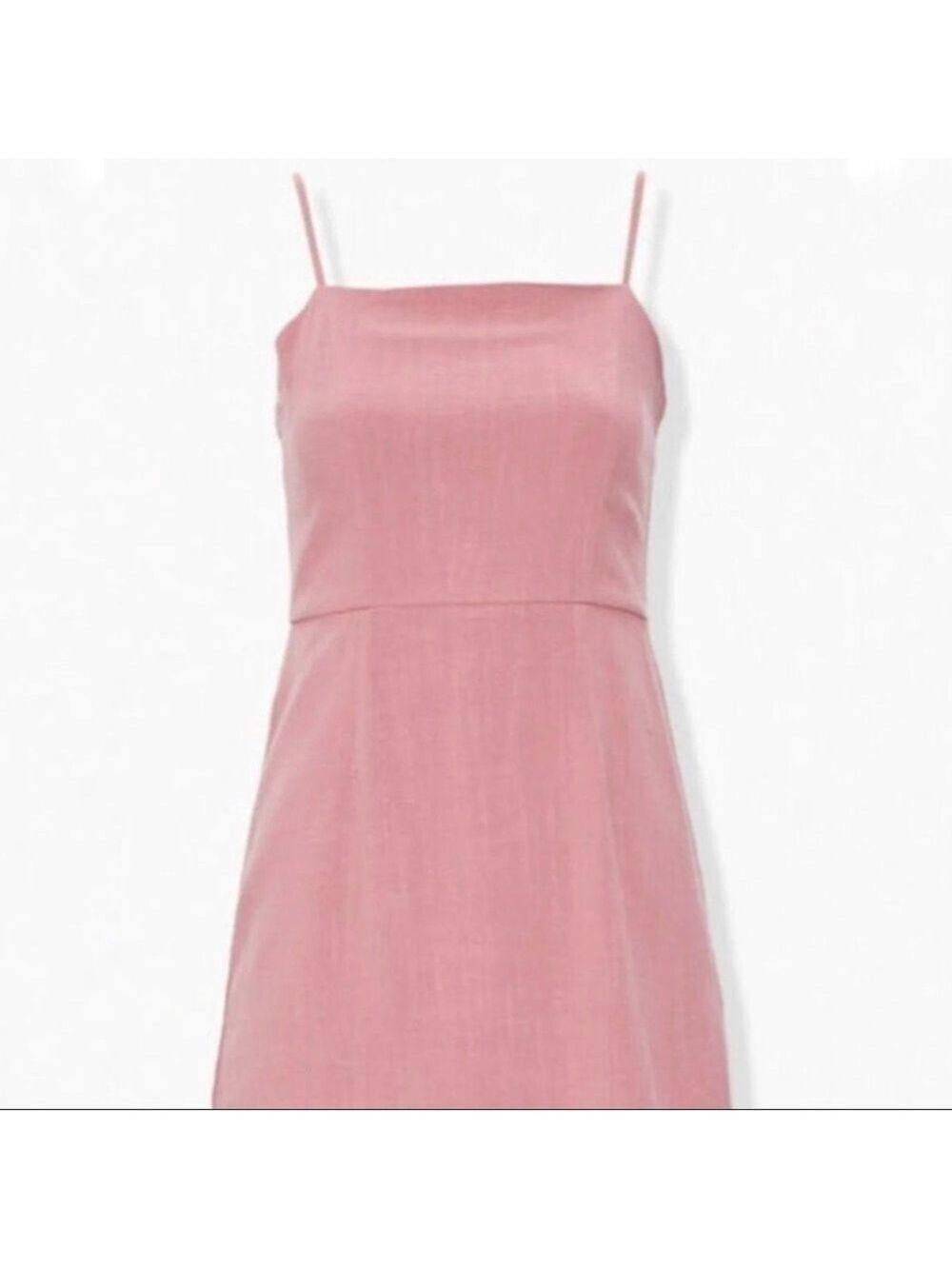 NEW-ONE Clothing Linen-Blend Mini Dress, Ruffle Trim FullyLined Peony Pink SZ-LG